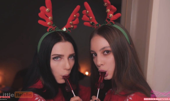 Новогодняя групповушка с красивыми русскими девушками